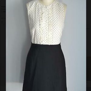 JCrew black and Ivory polkadot top dress